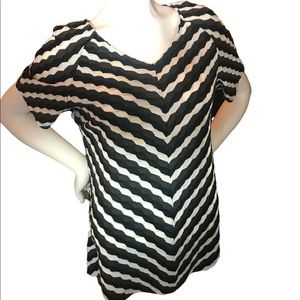 Dressbarn Top in black and white stripes SIZE XL